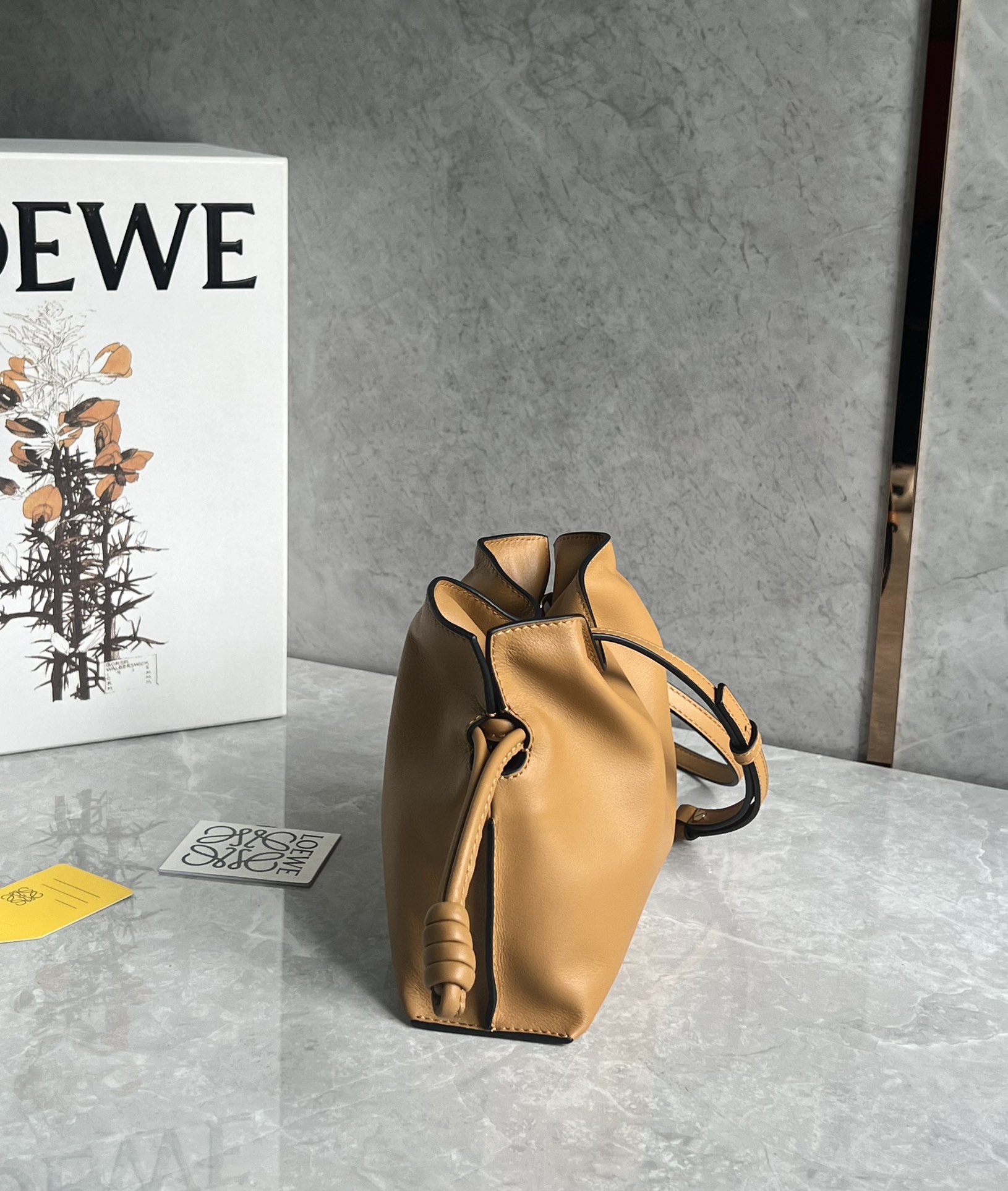 Loewe Mini Flamenco clutch in nappa calfskin Warm Desert